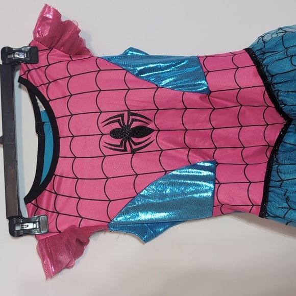 Girl's Marvel Spider Man Halloween Costume Dress Pink Blue - Picture 2 of 7